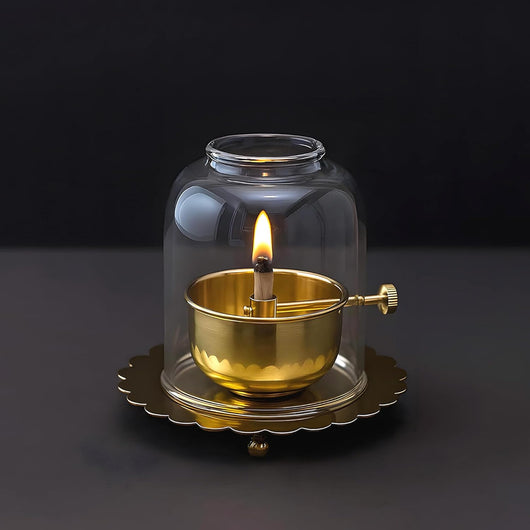 Premium Brass Akhand Diya with Adjustable Bati