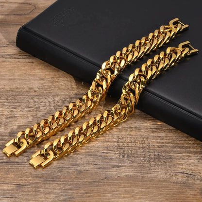 Cubiox™️ Gold Cuban Bracelet for Men